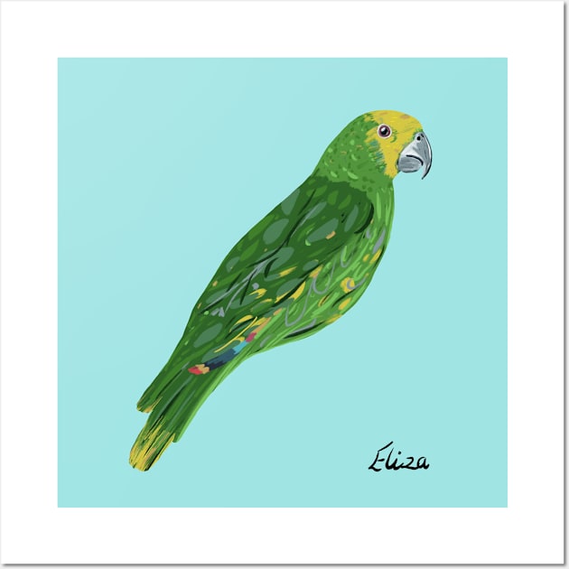 Colourful parrot Wall Art by LozzieElizaDesigns